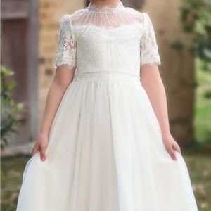 Size 12 new Trish Scully communion dress white